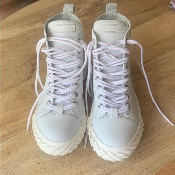 GIUSEPPE ZANOTTI BLABBER DONNA White Leather High-Top Sneakers - Size: EU 38.5 - Picture 1 of 10